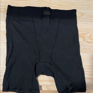 SKIMS Black Ribbed Boxer Briefs, XS